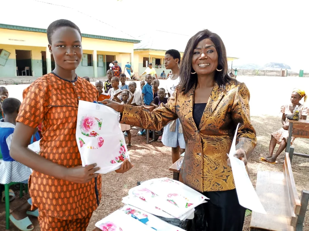 A care package being presented during community outreach