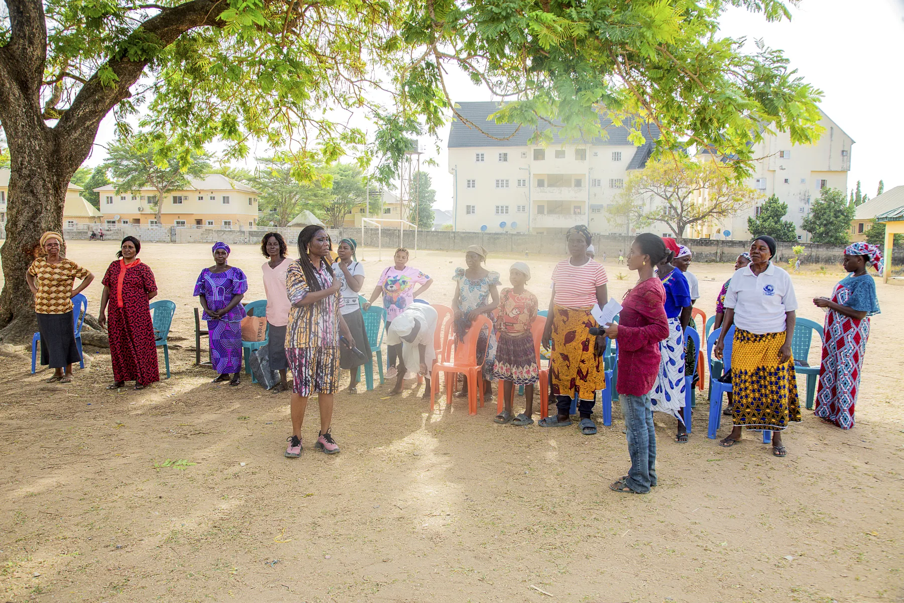 Women and community members gathered during a Living Water Care outreach